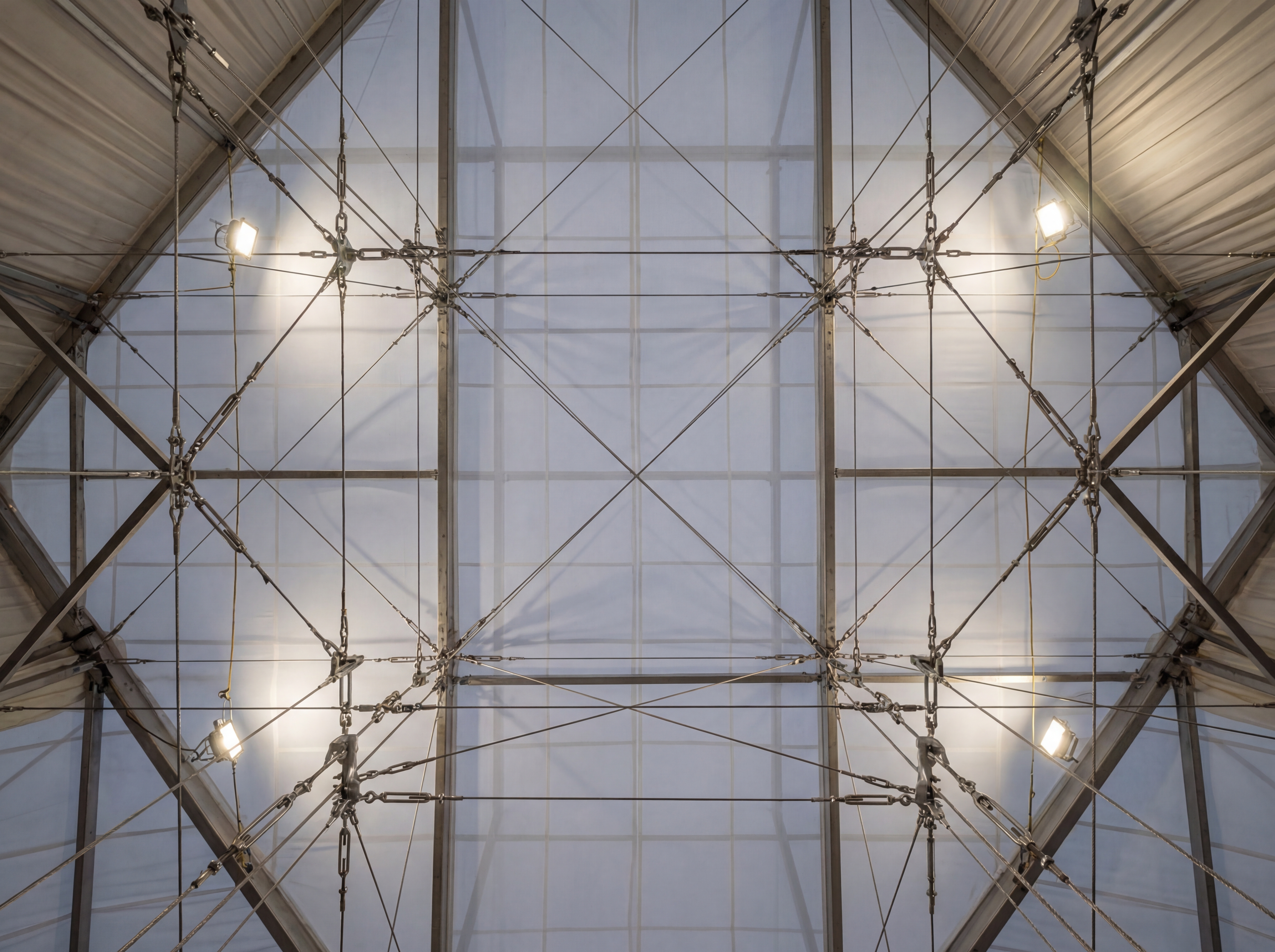Fashion Week Pavilion — event drapery installation detail 5