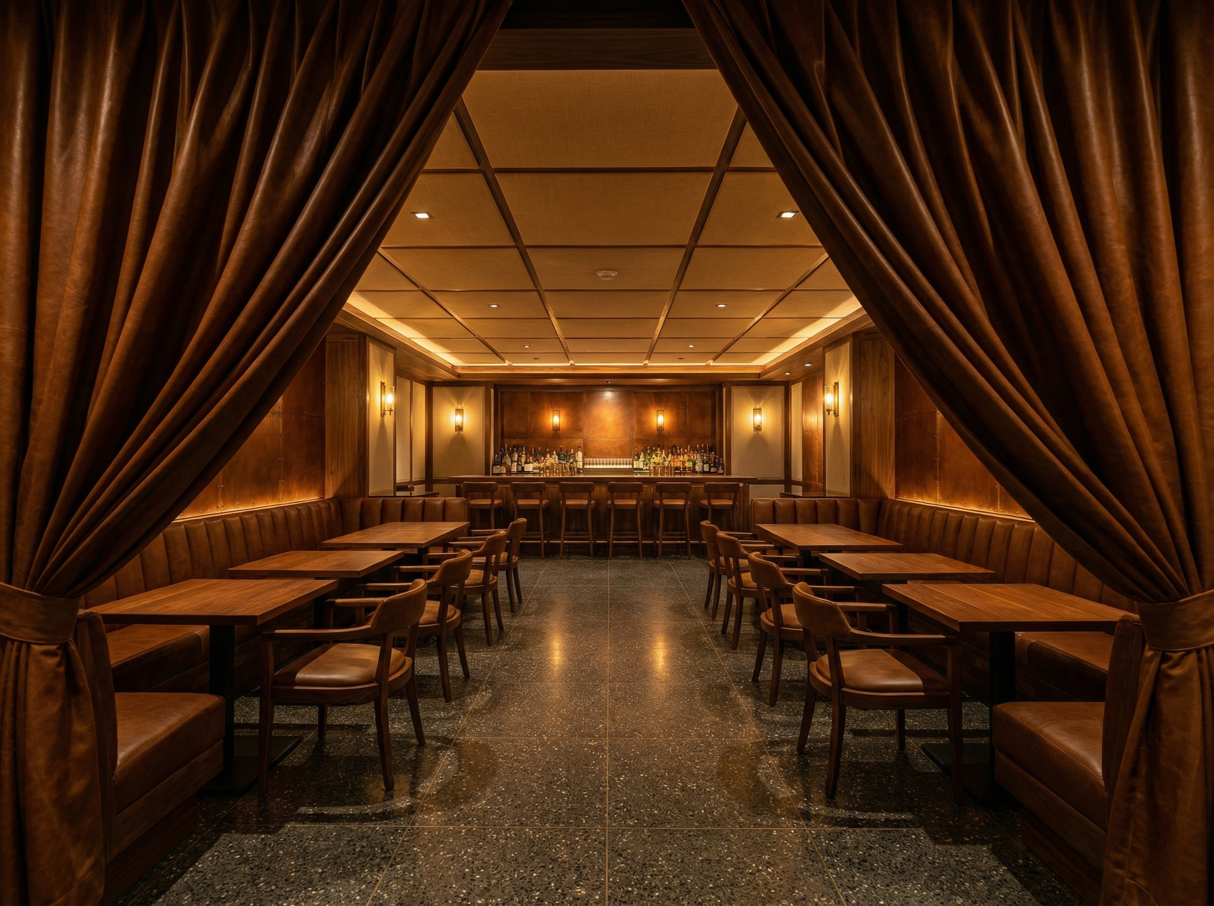 Private Members' Lounge — WeHo — hospitality drapery installation detail 4