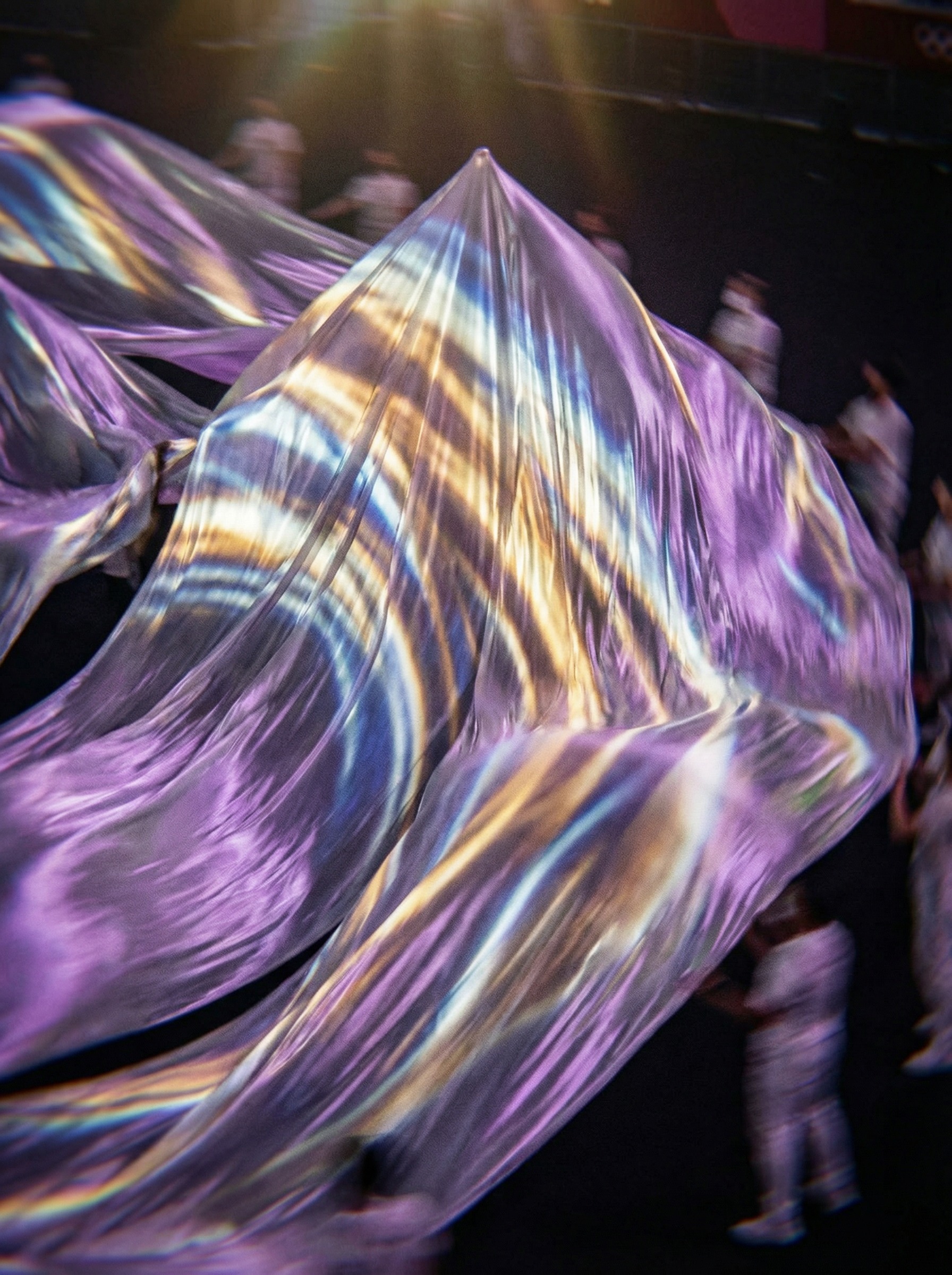 Olympic Opening Ceremony — Kinetic Landscape — event drapery installation detail 3