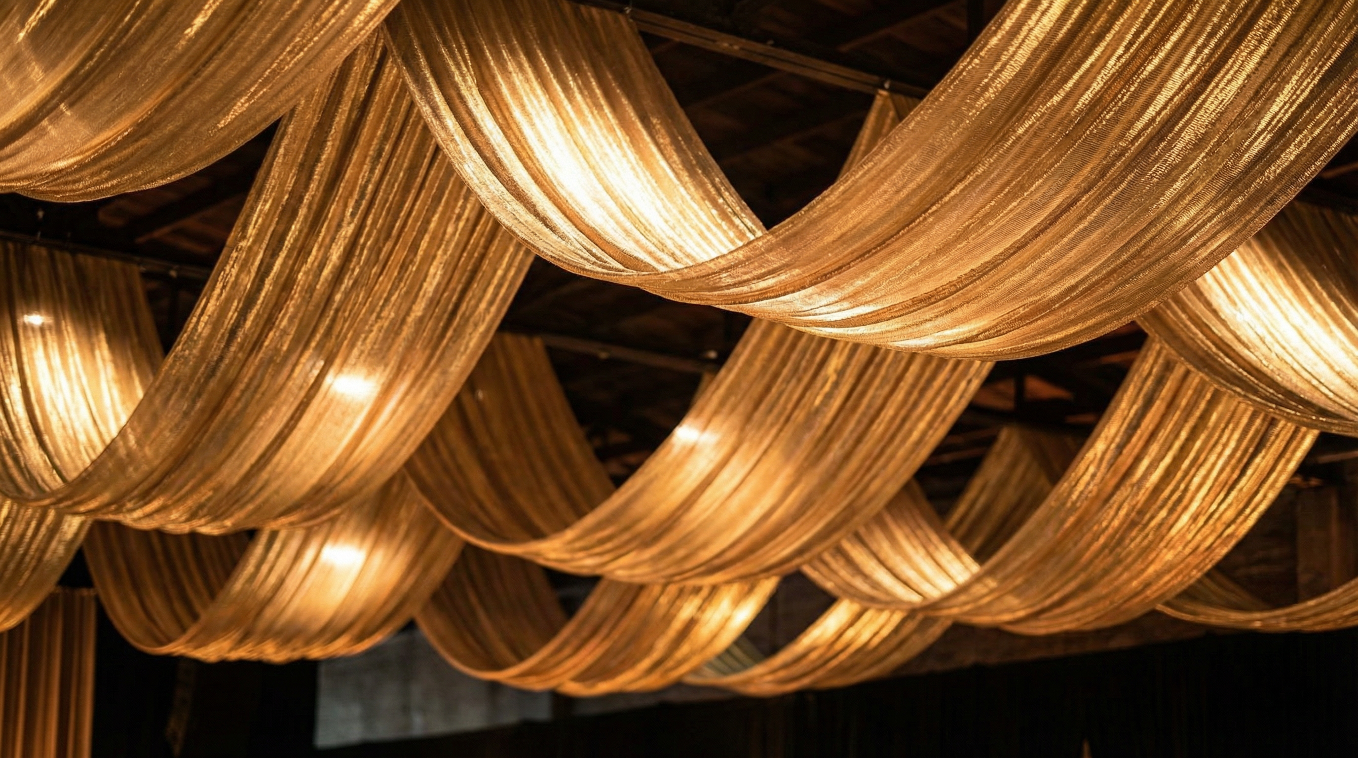 Oscar Night After Party — event drapery installation detail 1